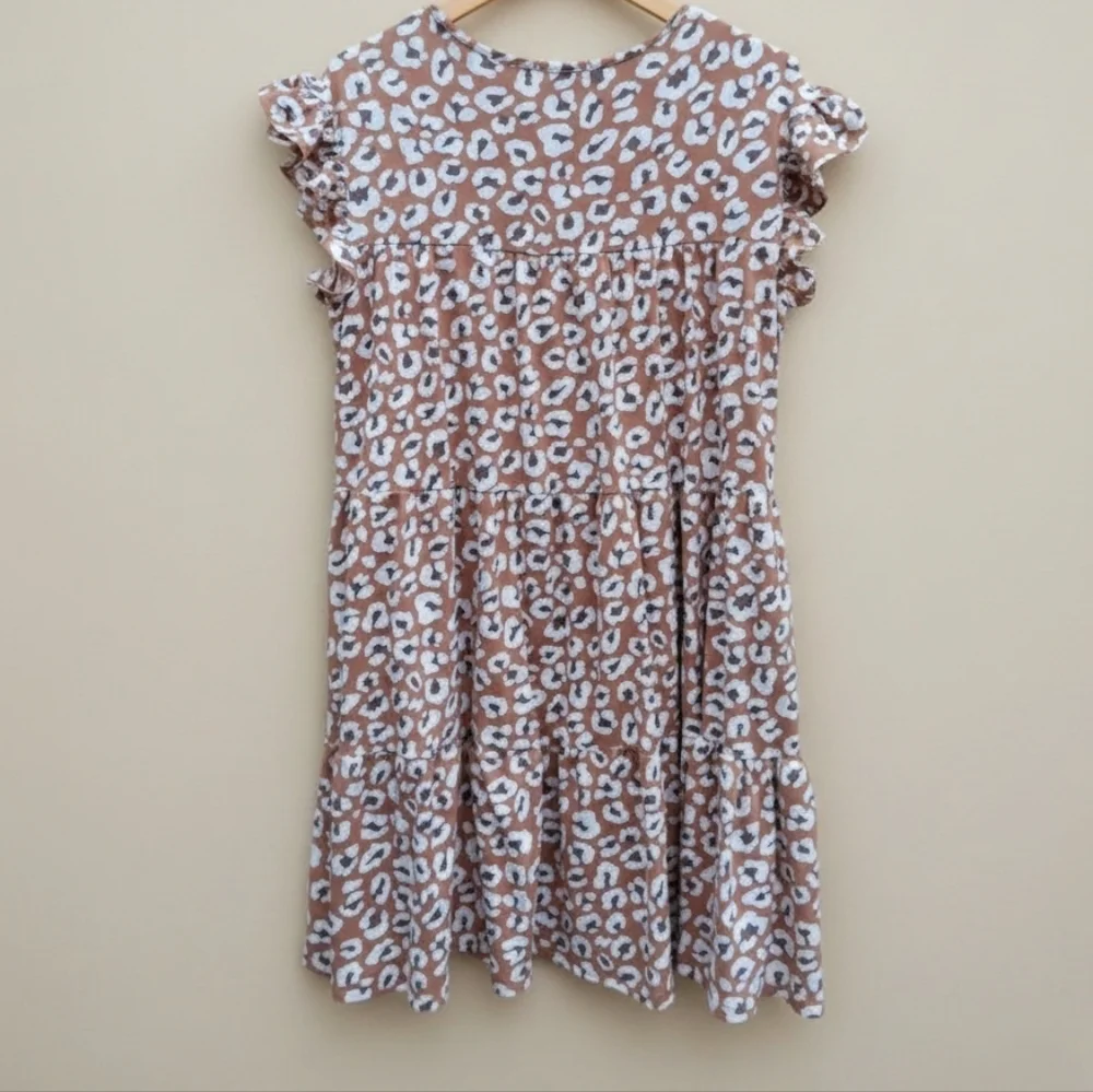 You & Me Leopard Tiered Baby Doll Dress | Size M | Pockets - Picture 6 of 7
